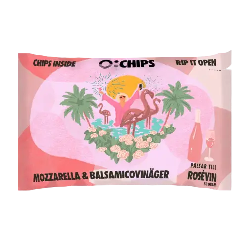 Ö-Chips Rose - Mozarella & Balsamicovinäger 100g x 14st