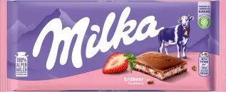 Milka Mj&ouml;lkchokladkaka Jordgubb 100g x 22st godis grossist