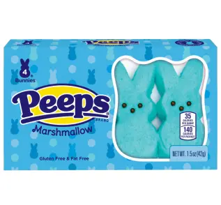 Peeps Marshmallow Bunnies Blue 4-pack 42g x 24st godis grossist