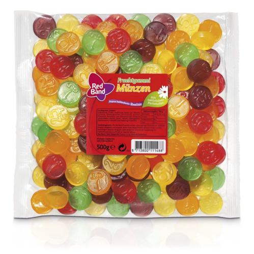 Red Band Fruchtgum Münzen 500g