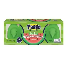 Peeps Marshmallow Chicks Sur Vattenmelon 4-pack 42g x 24st godis grossist