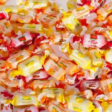 De Bron Fruitjuice Toffee Sugarfree 955g godis grossist