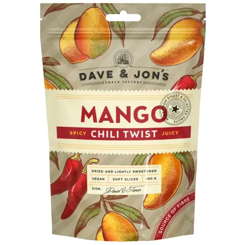 Dave & Jons Torkad Mango Chili Twist 100g x 16st