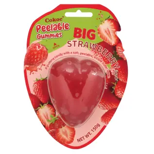 Cokoc Peeling Gummy Big Strawberry 150g x 12st godis grossist