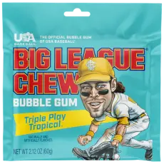 Big League Chew Bubble Gum Triple Play Tropical 60g x 12st godis grossist