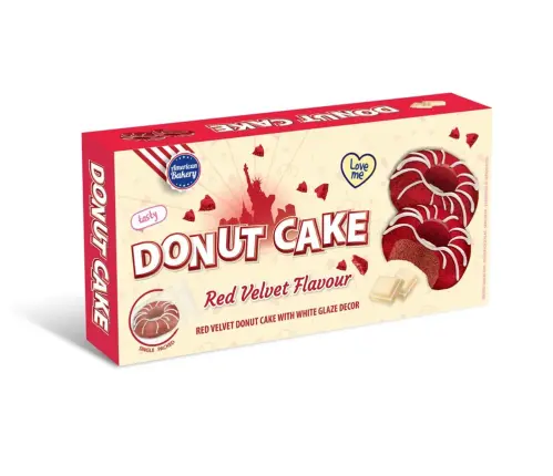 American Bakery Donut Cake Red Velvet 135g x 24st