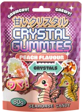 Crystal Gummies Peach Flavour 80g x 24st godis grossist