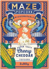 MAZE Popcorn Cheesy Cheddar 3-pack 240g x 16st