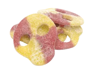 Candy People Sour Lemon Raspberry Skulls 4kg godis grossist