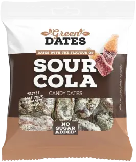 Green Dates Dadlar Sour Cola 90g x 16st godis grossist