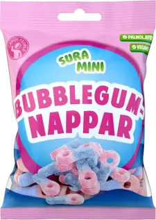 Sura Mini Bubblegumsnappar 70g x 18st godis grossist
