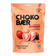 Chokob&aelig;r Jordgubbar med Vit- och Mj&ouml;lkchoklad 90g x 10st godis grossist