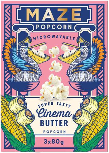 MAZE Popcorn Cinema Butter 3-pack 240g x 16st