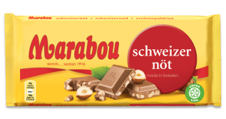 Marabou Chokladkaka Schweizern&ouml;t 160 (945st) 1/2-pall godis grossist