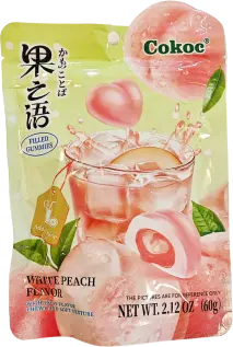 Cokoc Filled Gummies White Peach Flavour 60g x 10st godis grossist