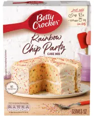 Betty Crocker Rainbow Chip Party Cake Mix 425g x 6st godis grossist