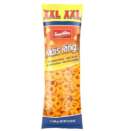Snackline Majsringar Pizza XXL Bag 300g x 18st