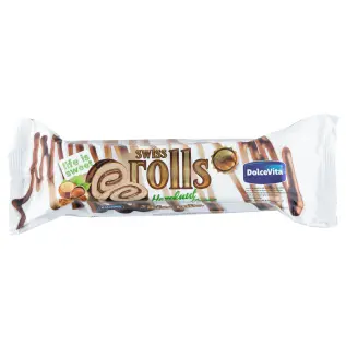 Dolcevita Swiss Rolls Hasseln&ouml;t 300g x 10st godis grossist