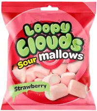 Loopy Clouds MarshMallow Sour Strawberry 100g x 20st godis grossist